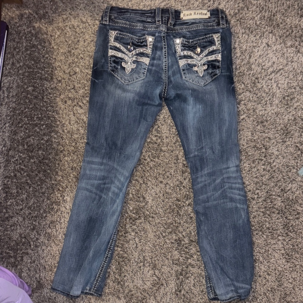 Rock Revival Women's Distressed Blue Skinny Jeans